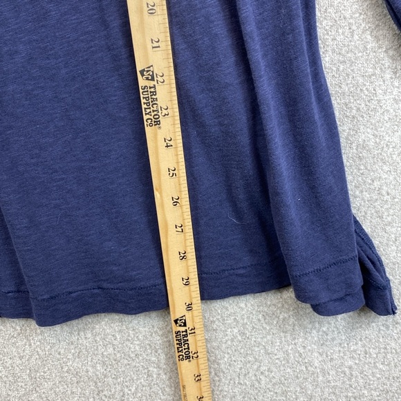 Caslon boho blouse 3X navy blue ruffle trim raw seams loose fit soft stretch - Picture 5 of 10